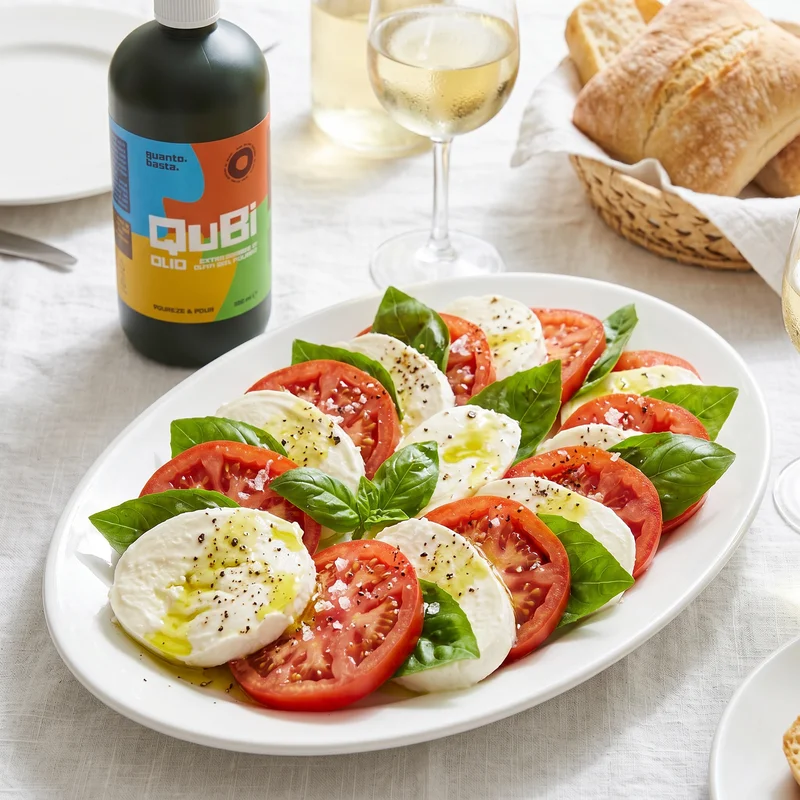 Insalata caprese con olio QuBi
